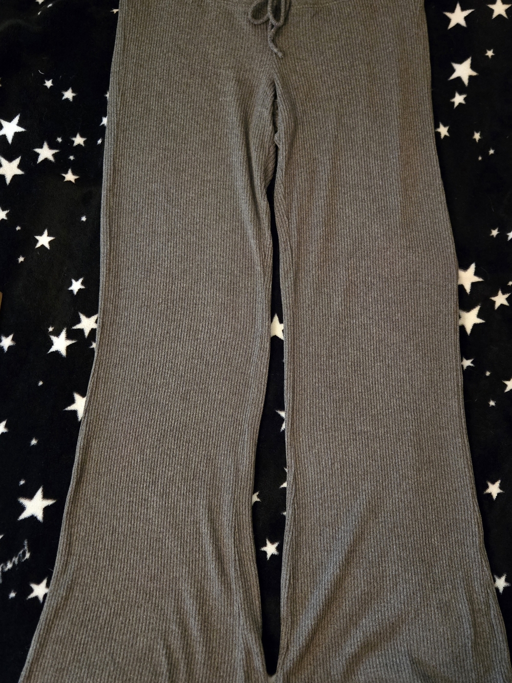 Hollister Ribbed Wide-Leg Pajama Pants in Charcoal Gray
